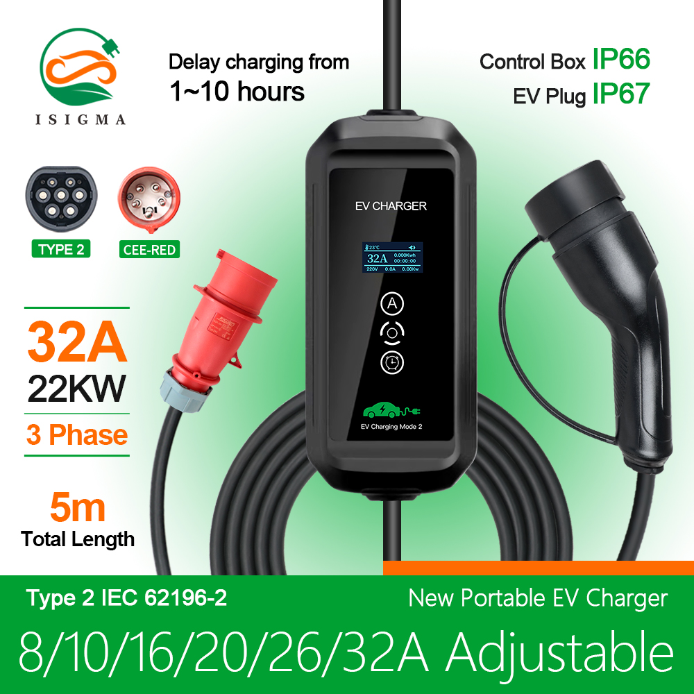 Ev Charger Type 2 22Kw 32A 3 Phase - Carregador ev 22kw 3 fases tipo