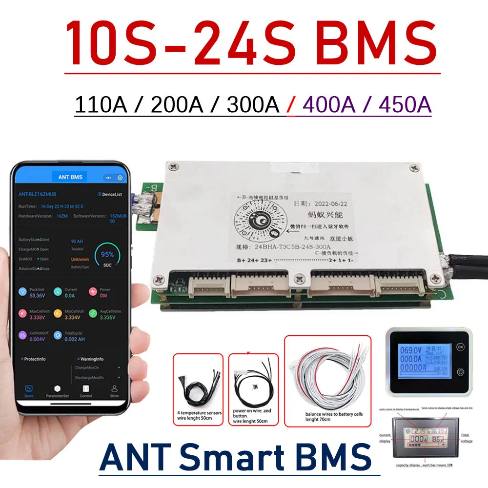 Smart Bms 24S 200A Bluetooth Lifepo4 - BMS Bluetooth Inteligente 10S ~ 24S