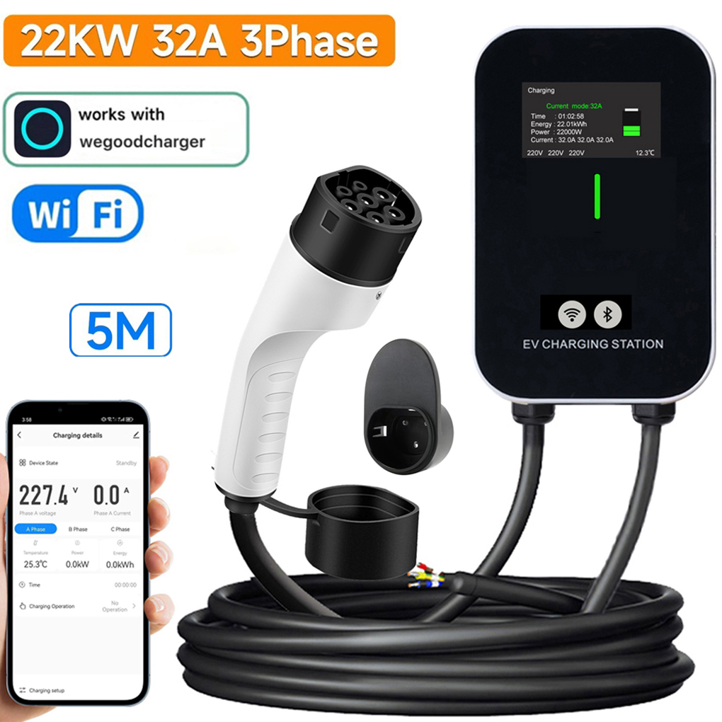 Ev Charger Type 2 22Kw 32A 3 Phase - TYPE-2 Wallbox EV Carregador 7KW 11KW