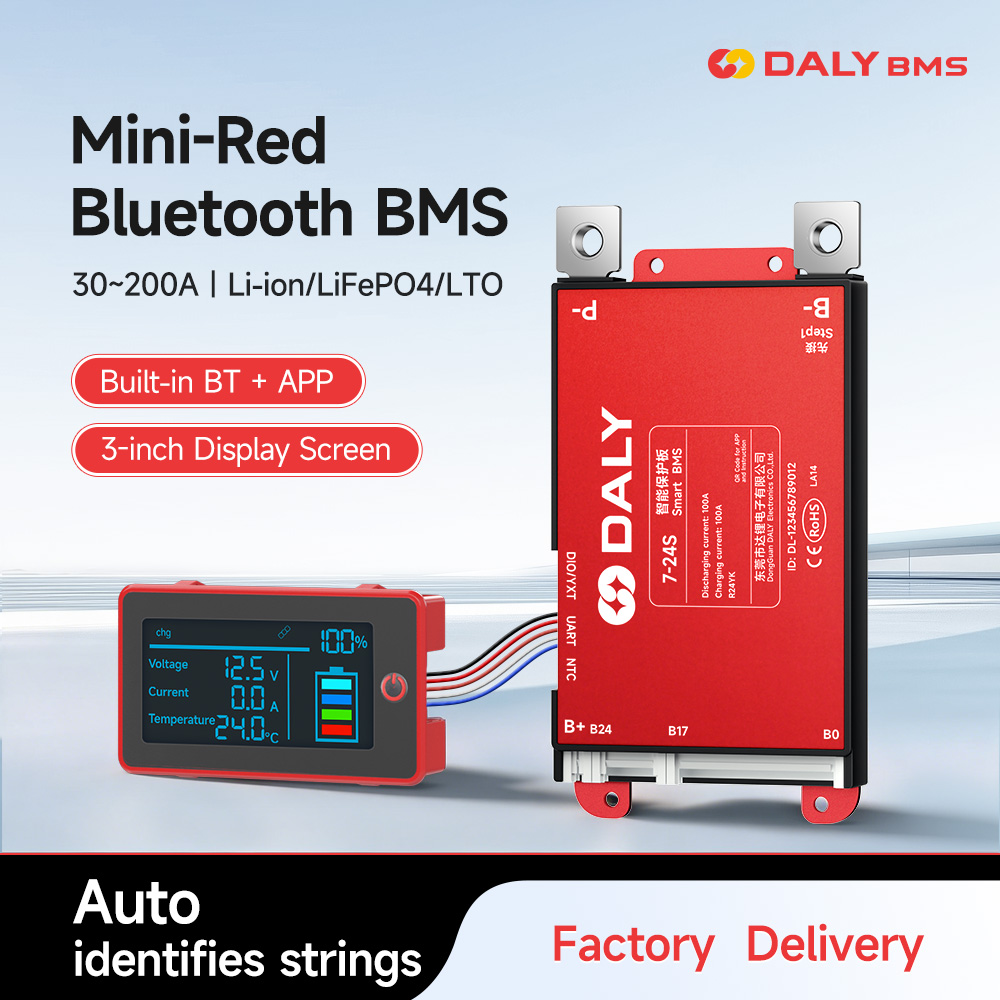 Smart Bms 24S 200A Bluetooth Lifepo4 - Daly Smart 3 polegadas LCD BMS