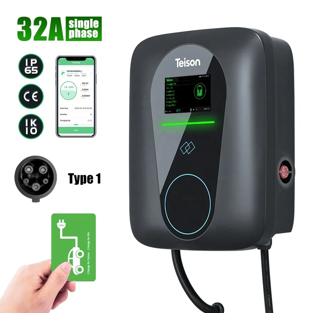 Teison 7kw 32A AC Wallbox Carr - J1772 Evse 32A Level 2 Charger avaliação e preço