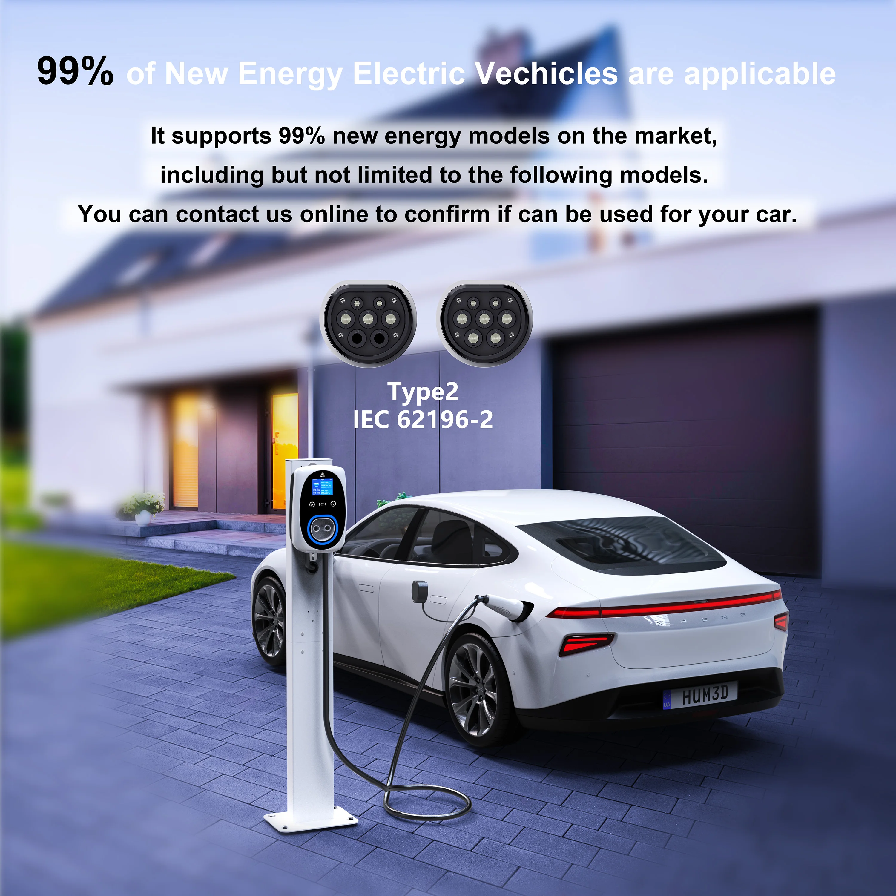 GWUYU EV Carregador 32A 7.6KW  - Ev Charger Type 2 22Kw 32A 3 Phase avaliação e preço