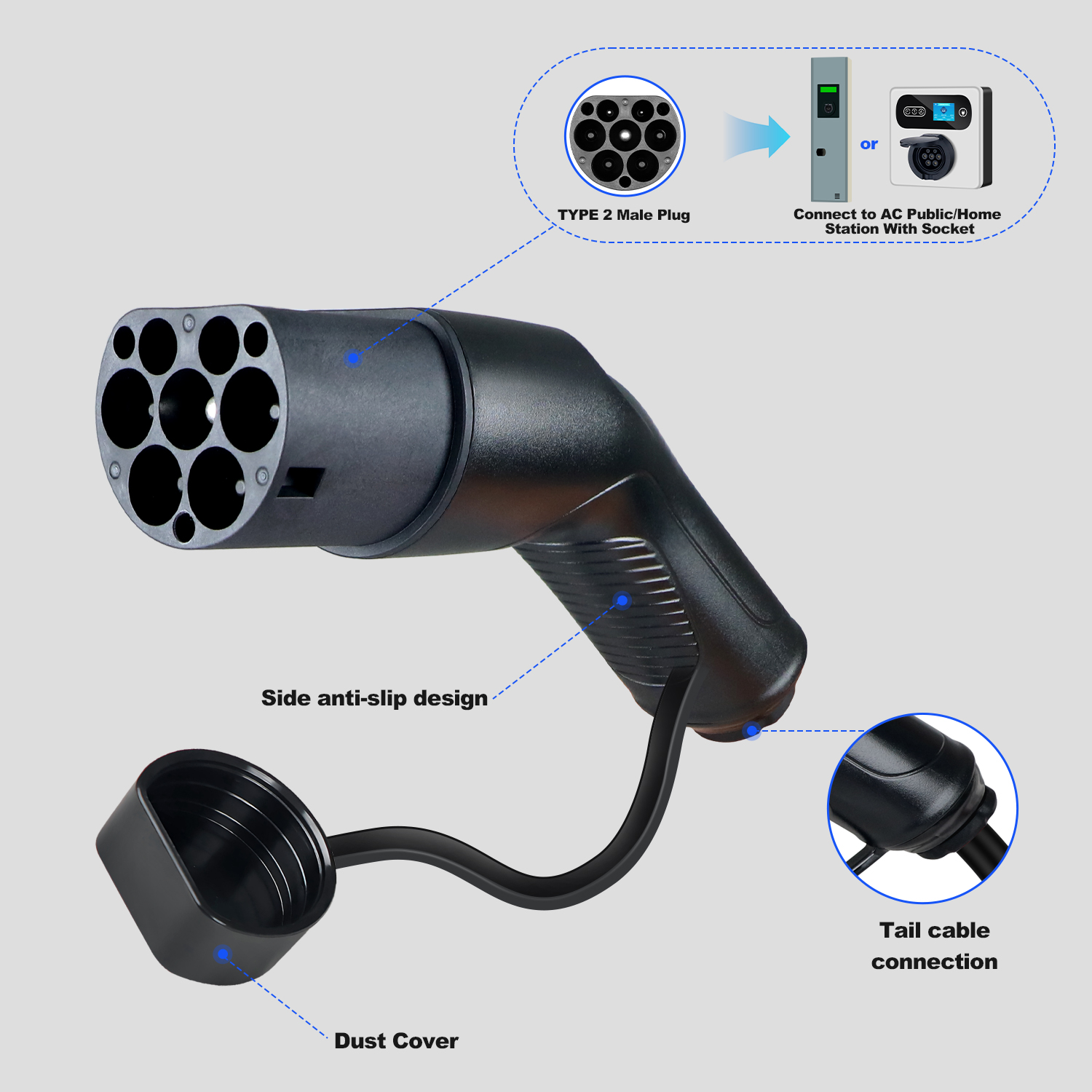 Kolanky type2 evs macho ev car - Ev Charger Type 2 22Kw 32A 3 Phase avaliação e preço