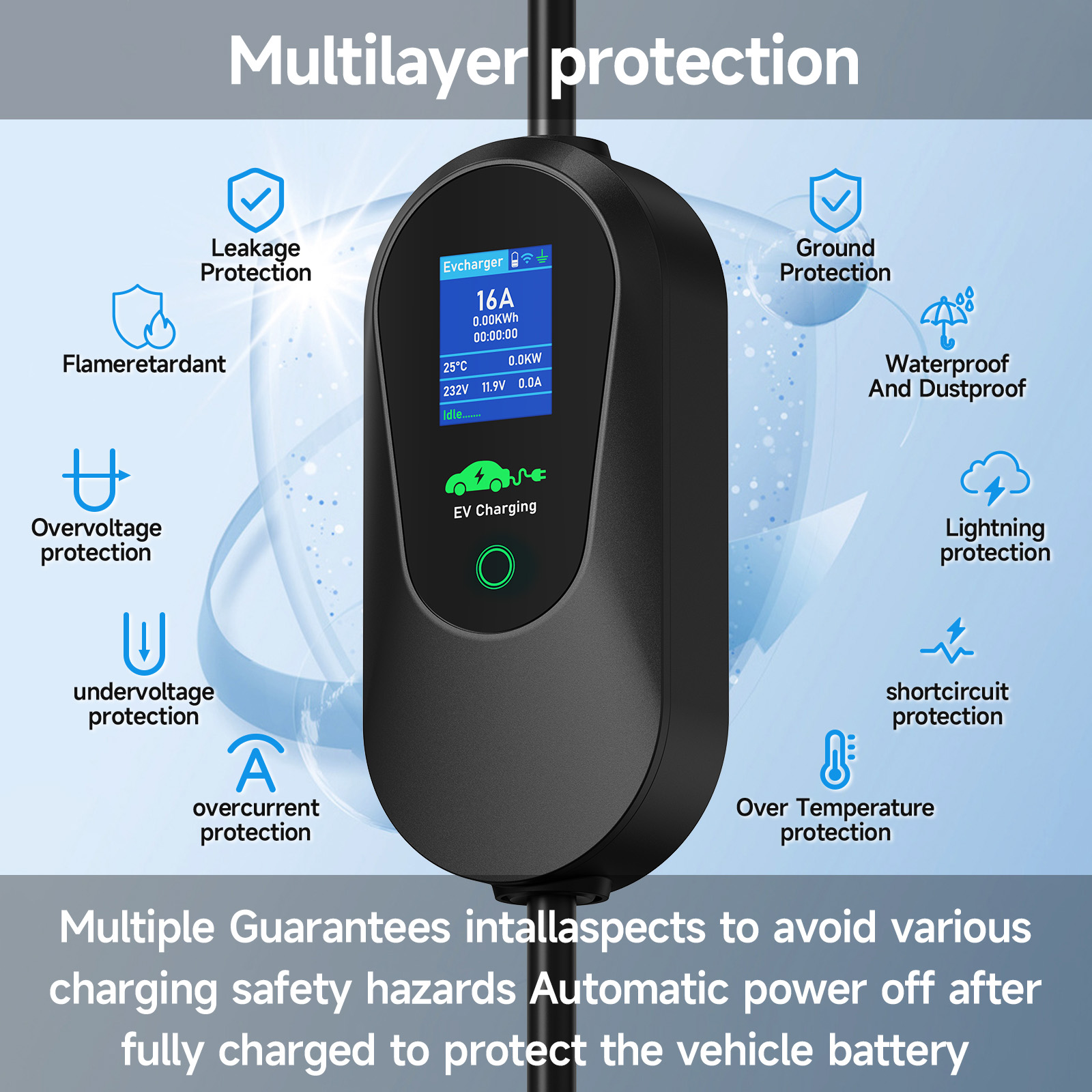 Afyeev type2 portátil ev carre - Type 2 Portable Ev Charger 11Kw Cee avaliação e preço